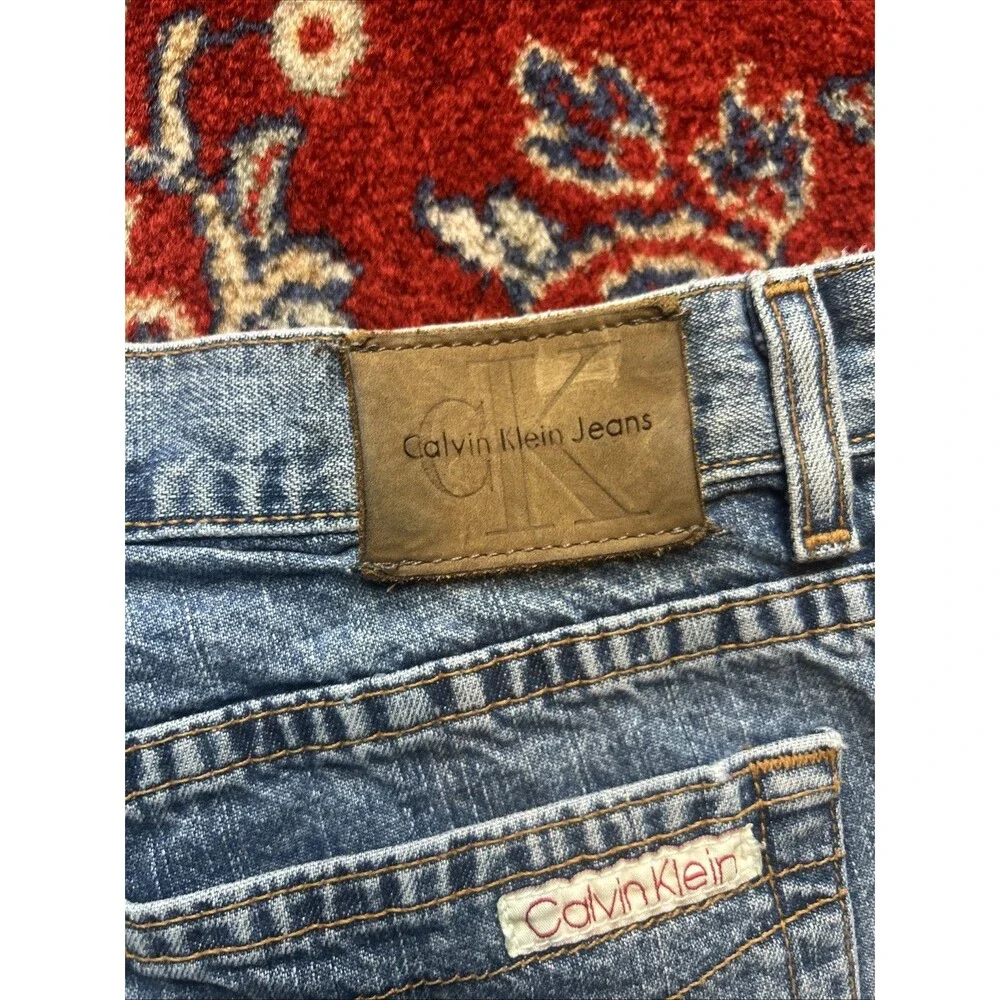 Vintage CK JEANS CALVIN KLEIN Stone washed Denim Shorts HIGH-RISE Baggy 11